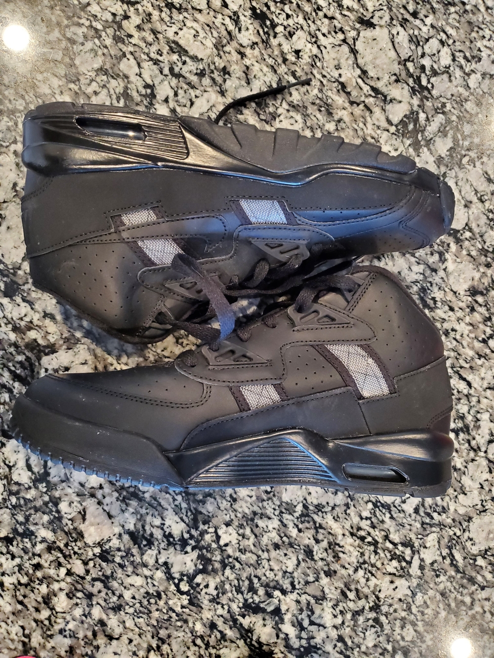Nike Kids Black High-Top Sneakers with Reflective Accents